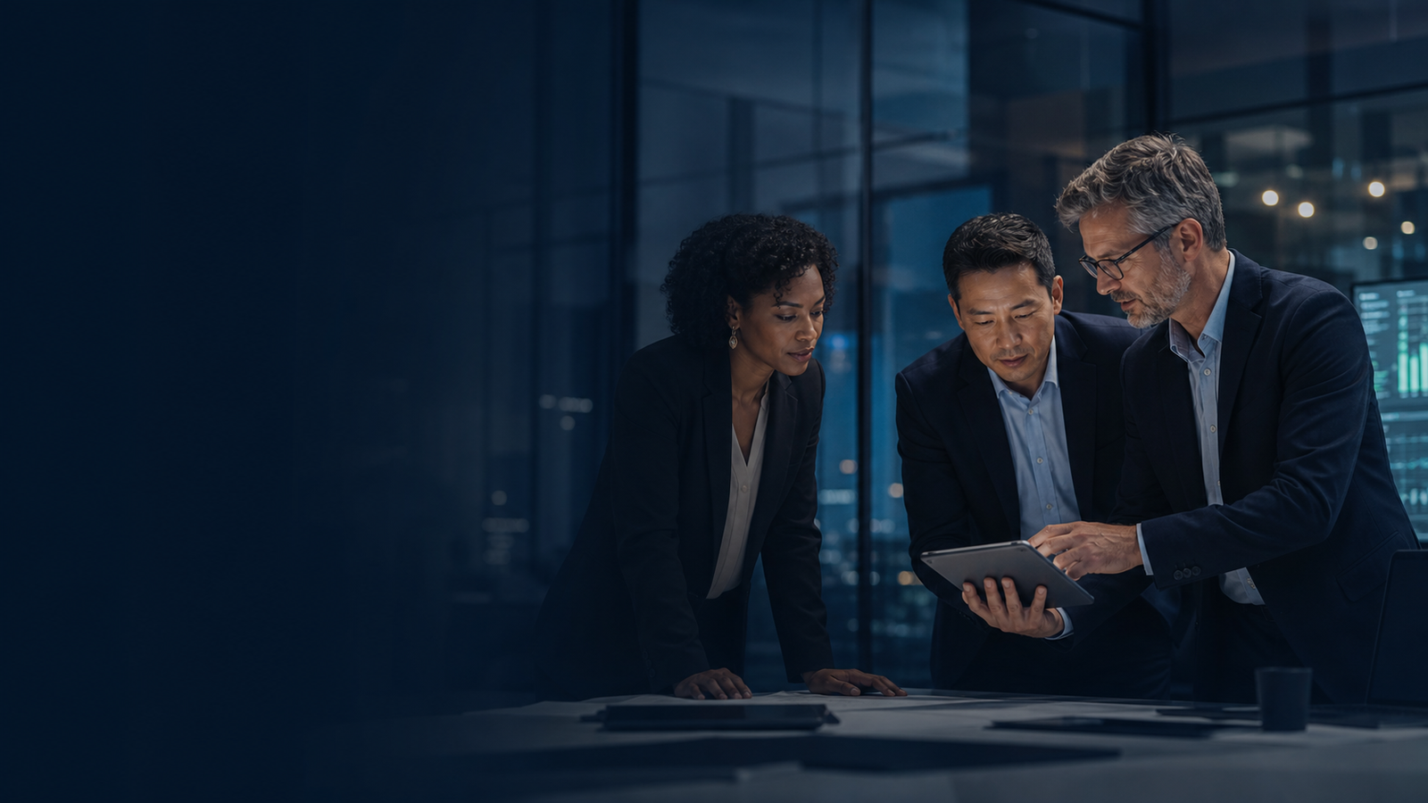 Technology consultants collaborating on an enterprise strategy