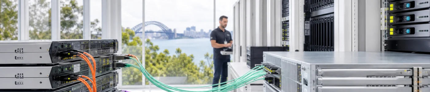 Connected server equipment during a database migration in an Australian data centre