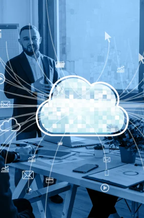 Cloud automation consultant managing connected business services