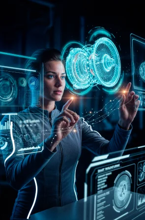 Specialist working with an advanced generative AI interface