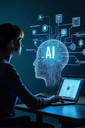 AI engineer working with a machine learning intelligence platform