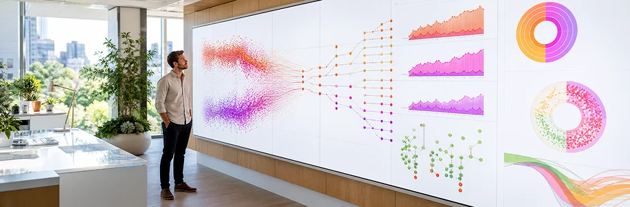 Specialist reviewing predictive analytics models in an Australian lab