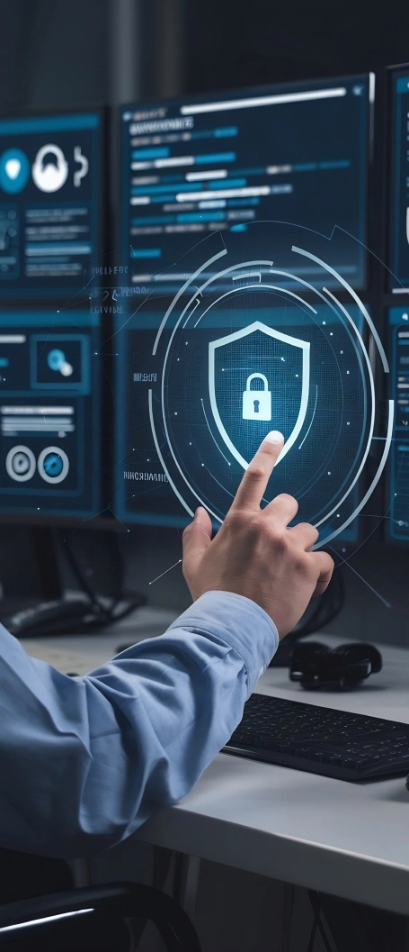Security specialist performing a cybersecurity assessment